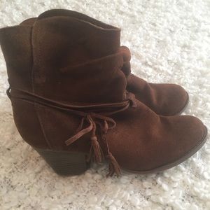 MIA Slouchy Suede Tassel Booties